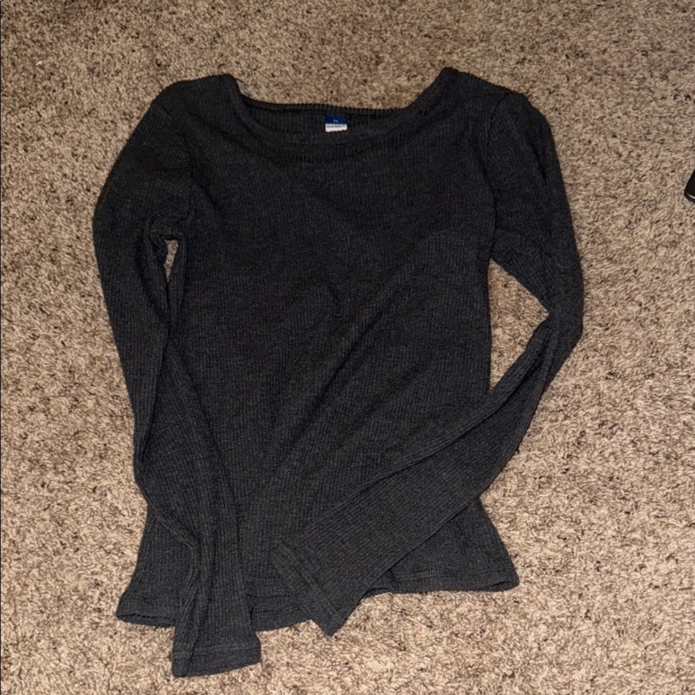 Old Navy Black Fitted Long Sleeve Blouse